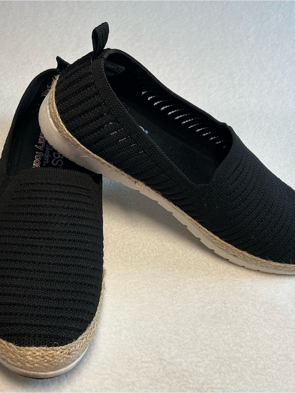 Skechers BOBS Black Slip-On Memory Foam Flats - Picture 2 of 8